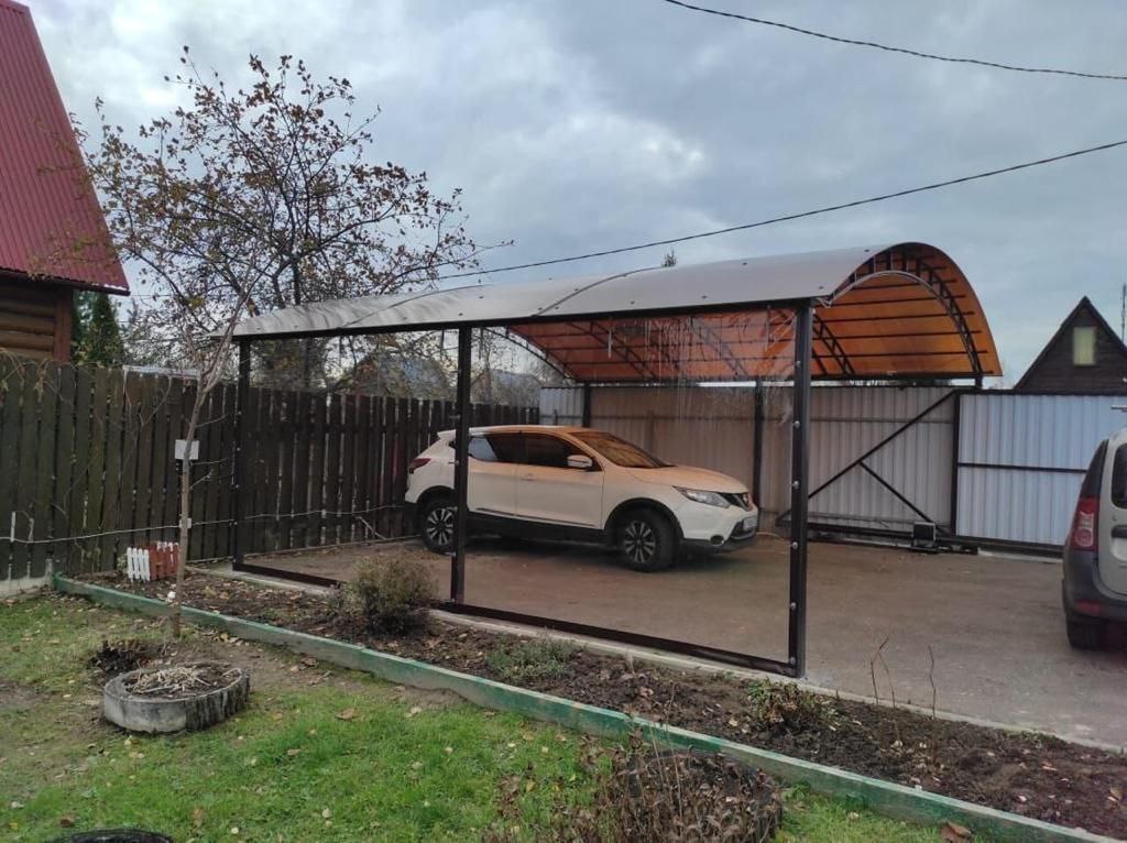 Прозрачные шторы ПВХ для навеса под автомобиль в посёлке Монино